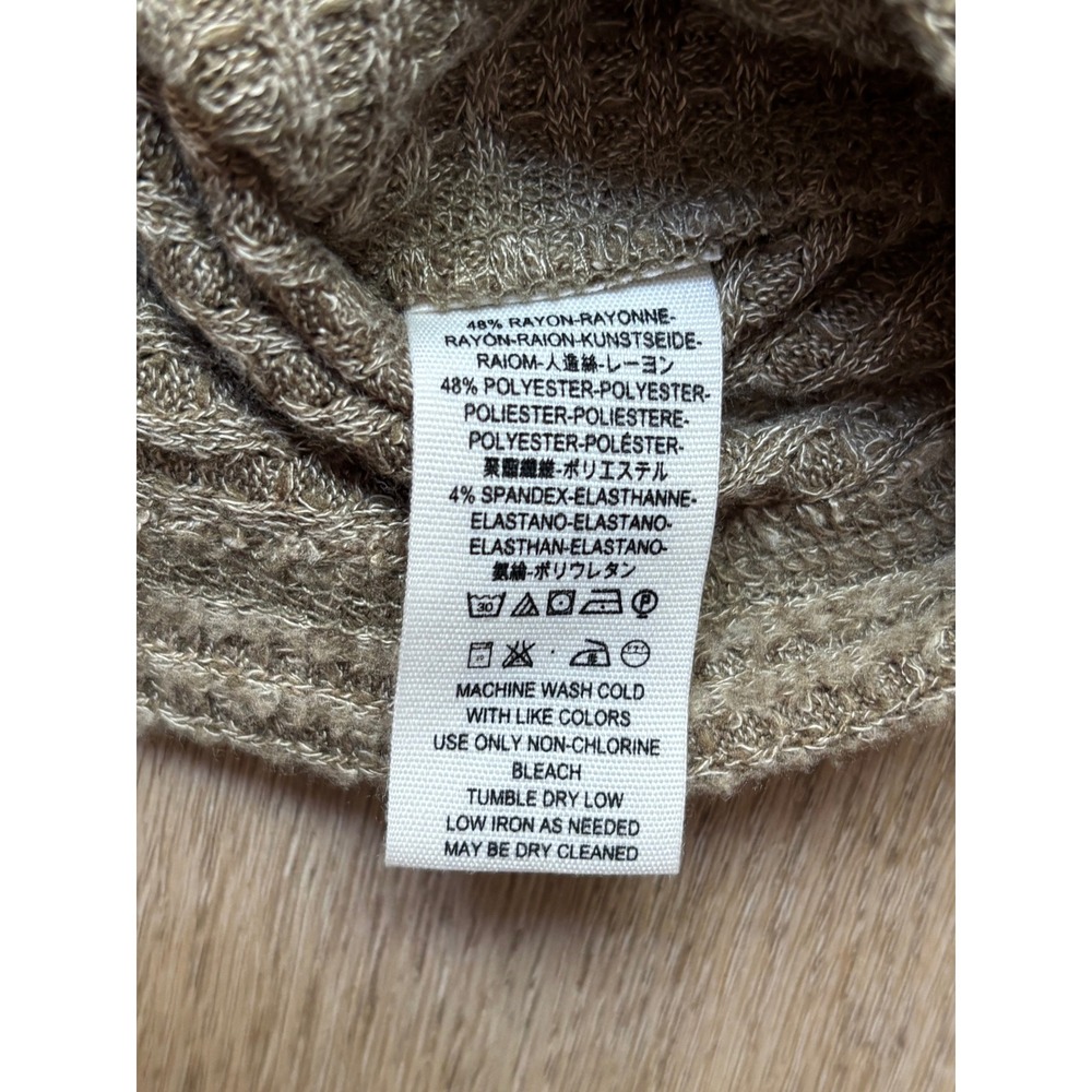 Free People We The Free Ottoman Slouchy Tunic Cowl Neck Ribbed Knit Top Olive L - Picture 9 of 10